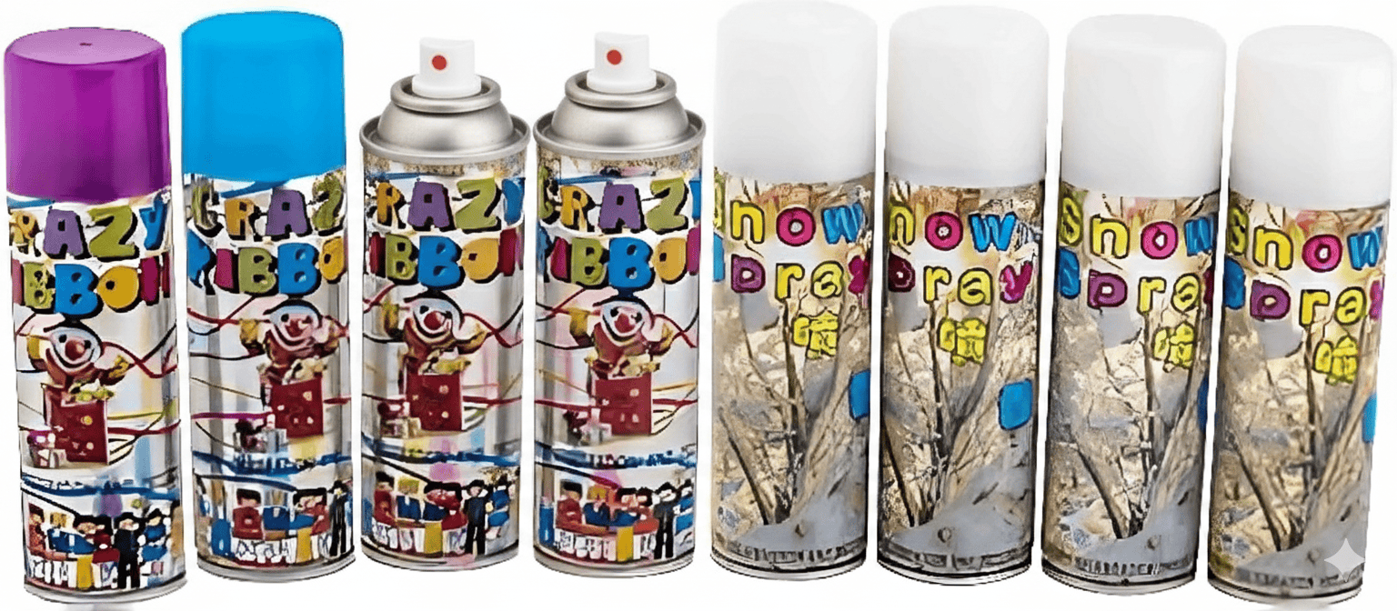 ENJOY 200ml Snow Spray & Ribbon Combo Pack (Set of 8) | Decorative Party Spray for Festivals, Weddings, and Fun Events Thumbnail 4