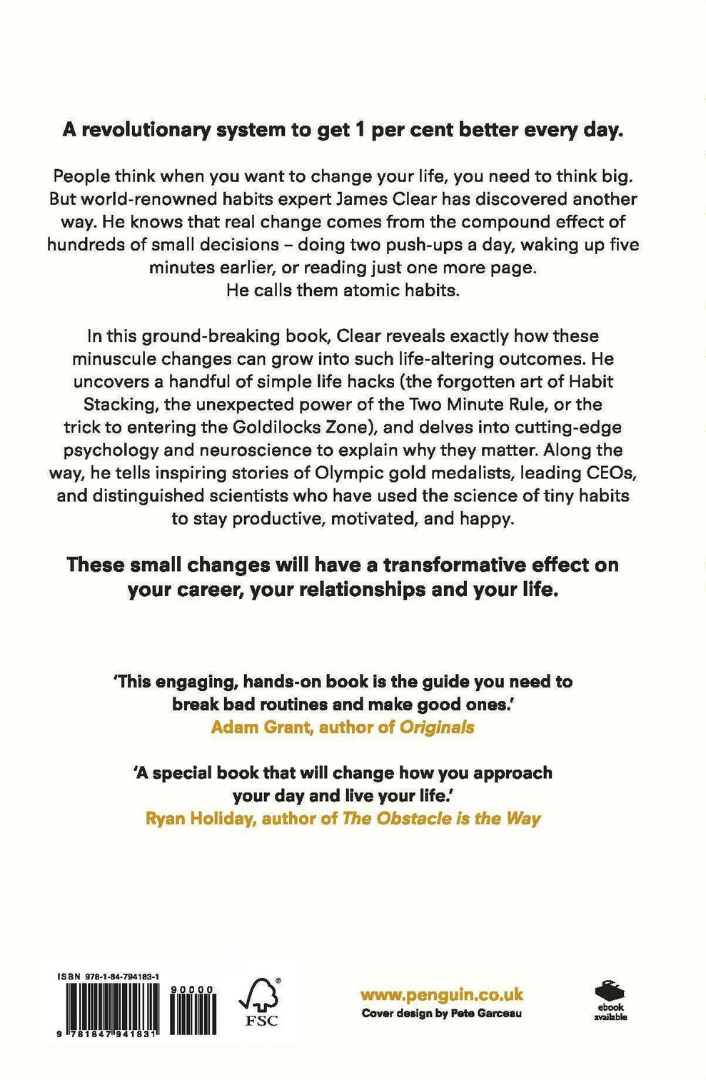 Atomic Habits – James Clear – Best‑Selling Guide to Habit Change (Paperback India Edition) Thumbnail 4