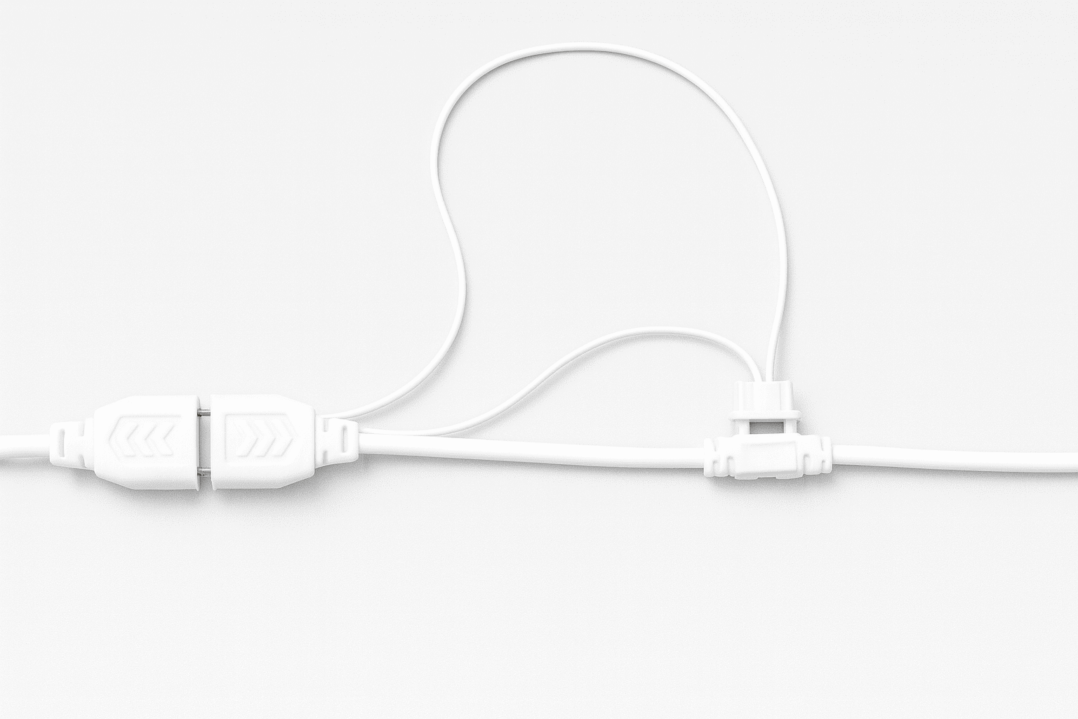 NewD$K Jointer Wire for LED/Rice Lights with Ladi Female Sockets – Ideal Connector for Festival Lights & Diwali Decorations White Cable with Blue Stripe (Tracer Line) Thumbnail 4