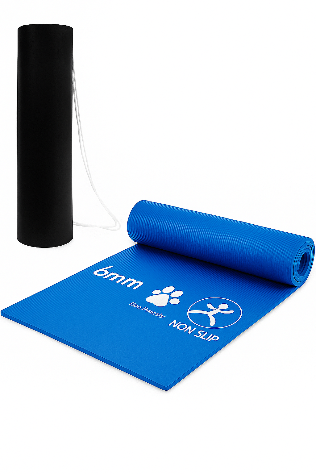Quick Shel EVA Eco-Friendly Anti-Slip Yoga Mat for Home Workout, Exercise & Fitness – 6mm Thick with Carry Bag (Blue)