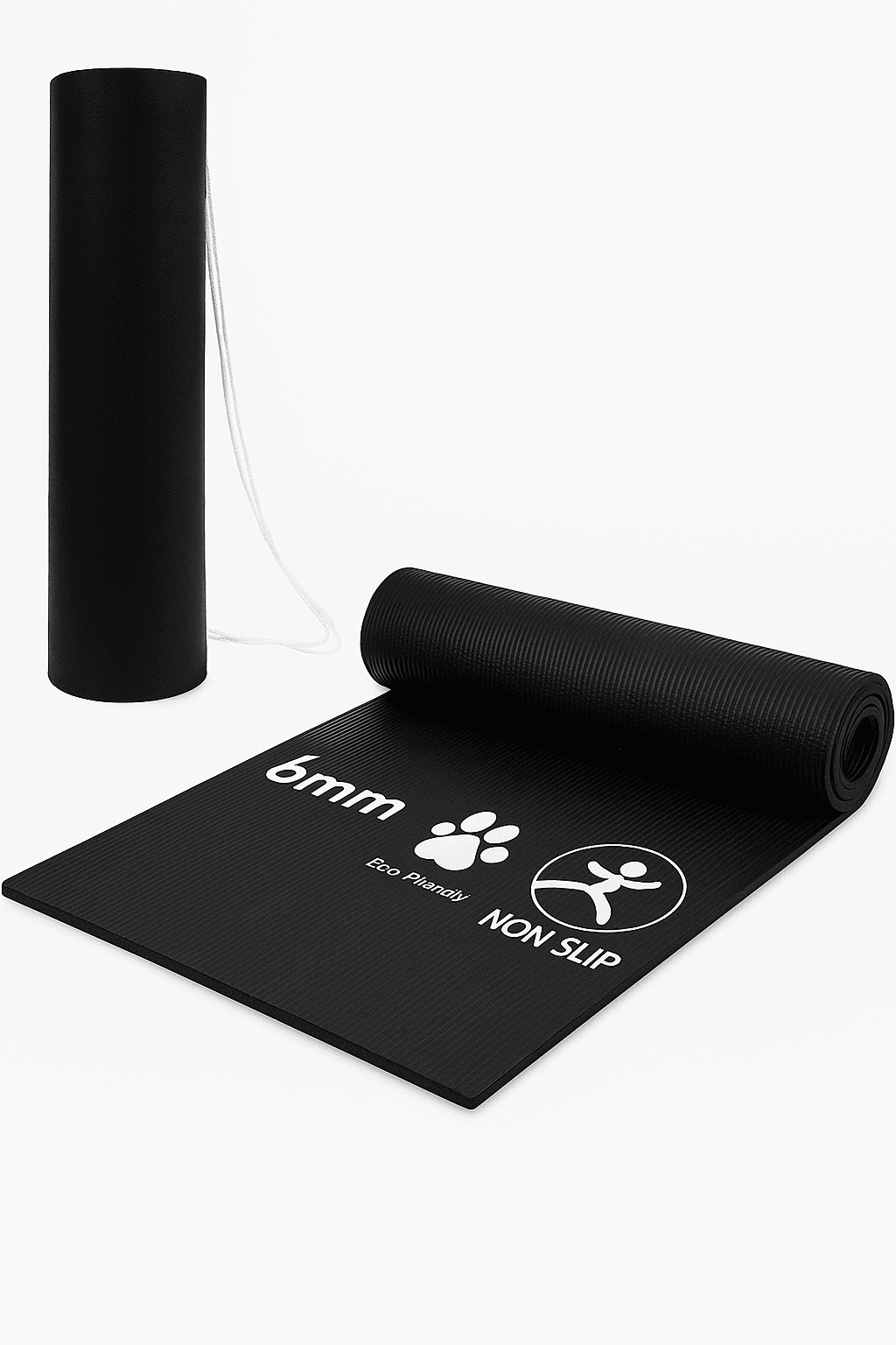 Quick Shel EVA Eco-Friendly Anti-Slip Yoga Mat for Home Workout, Exercise & Fitness – 6mm Thick with Carry Bag (Black)
