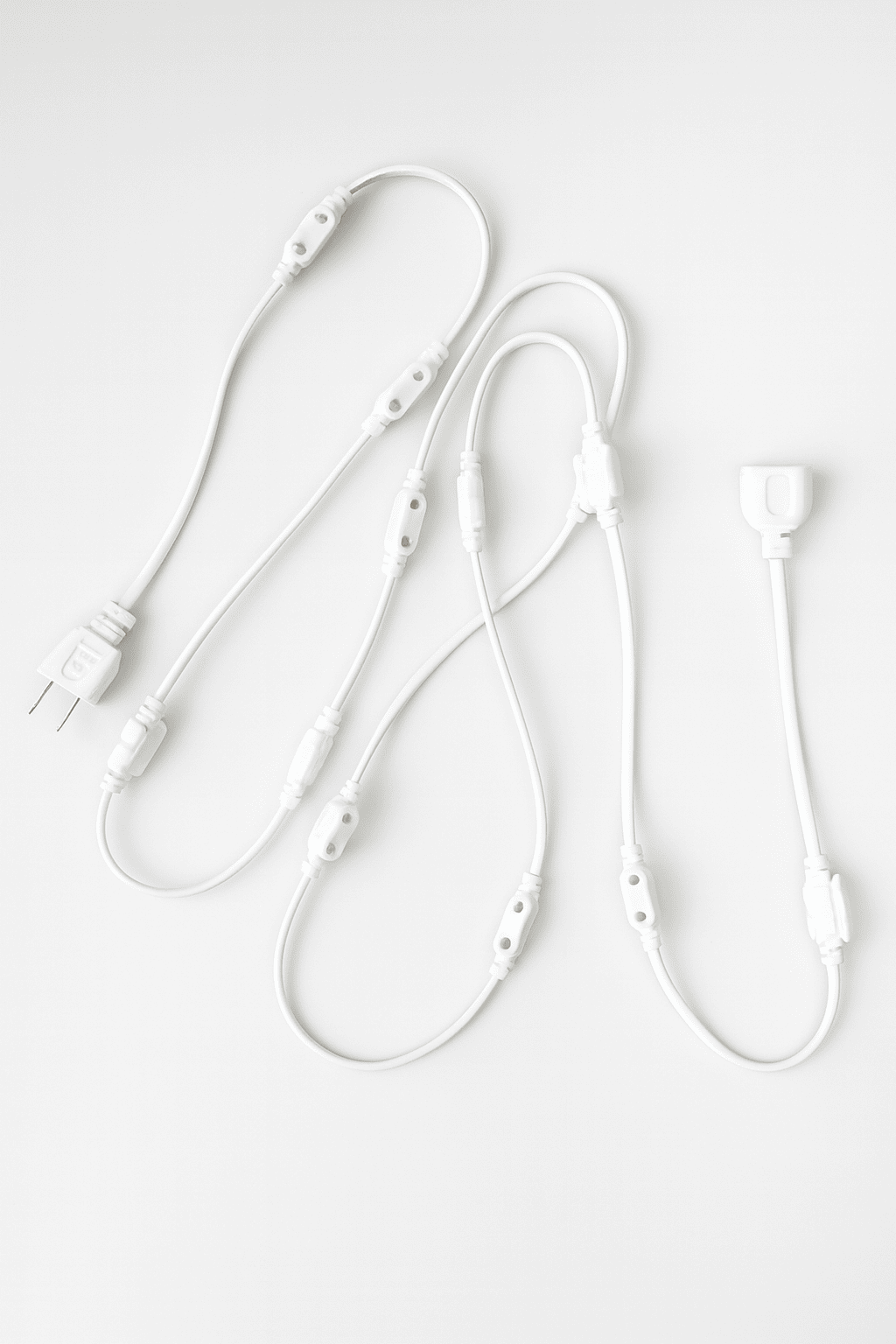 NewD$K Jointer Wire for LED/Rice Lights with Ladi Female Sockets – Ideal Connector for Festival Lights & Diwali Decorations White Cable with Blue Stripe (Tracer Line)