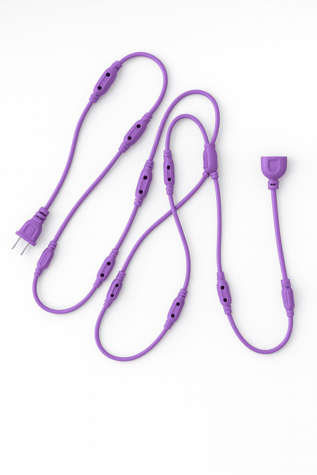 NewD$K Jointer Wire for LED/Rice Lights with Ladi Female Sockets – Ideal Connector for Festival Lights & Diwali Decorations Violet Cable with Violet Stripe (Tracer Line)