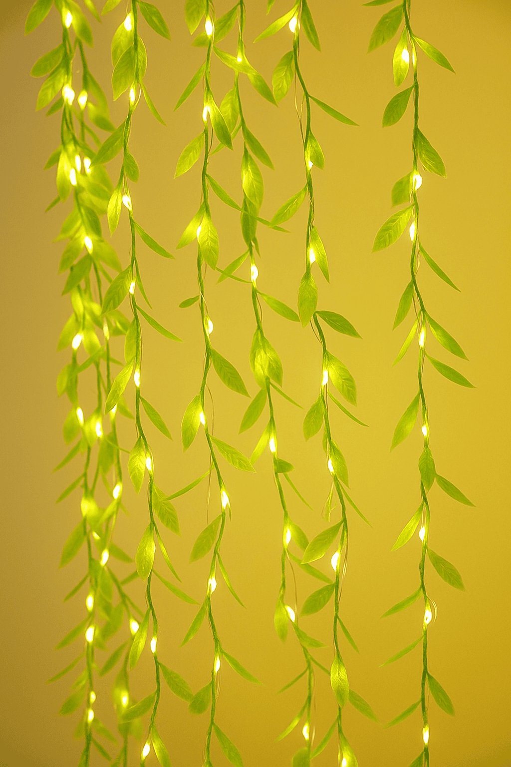 LeafDiya® 200 LED Artificial Leaf Curtain Lights – 8 Modes, Dimmable Fairy Lights for Bedroom, Garden & Festive Decoration (10x3 Ft, Green) Thumbnail 2