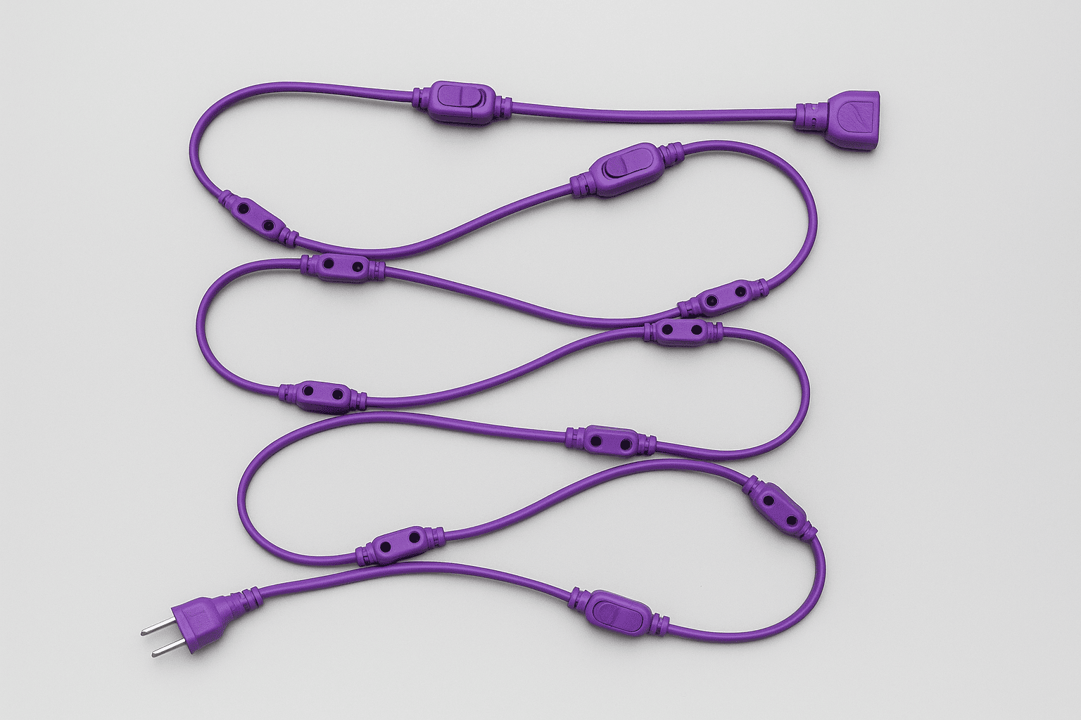 NewD$K Jointer Wire for LED/Rice Lights with Ladi Female Sockets – Ideal Connector for Festival Lights & Diwali Decorations Violet Cable with Violet Stripe (Tracer Line) Thumbnail 2