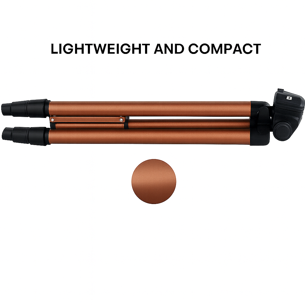 Premium 52-Inch Aluminum Camera Tripod with Smartphone Holder, GoPro Mount & Carry Bag – Lightweight Universal Stand for iPhone, Android, DSLR & Action Cameras (Max Height 133cm) Thumbnail 2