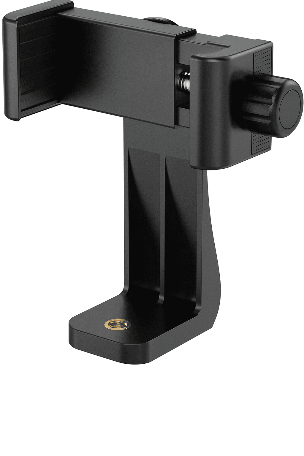 Premium 360° Rotatable Cell Phone Holder with Adjustable Clamp - Universal Tripod Mount Adapter for All Smartphones and Tripods - Black