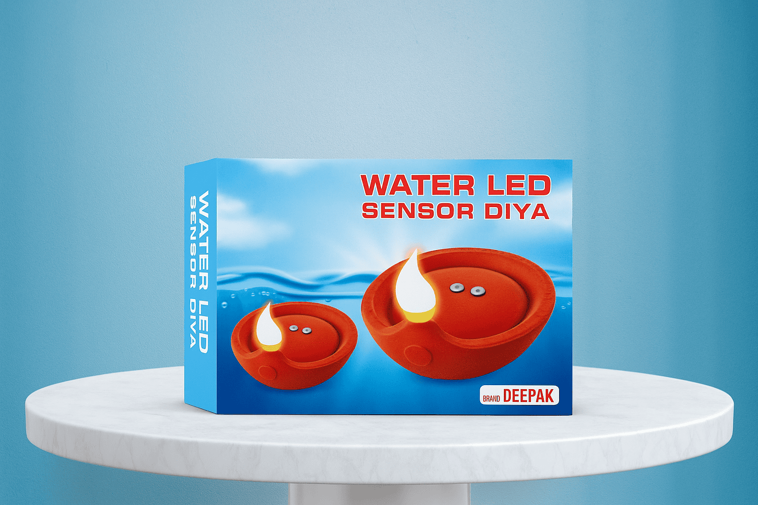 LED Floating Water Sensor Diyas – Waterproof Reusable Decorative Lights for Diwali, Pooja, Weddings, Parties, Home & Office Décor (Pack of 12) Thumbnail 3