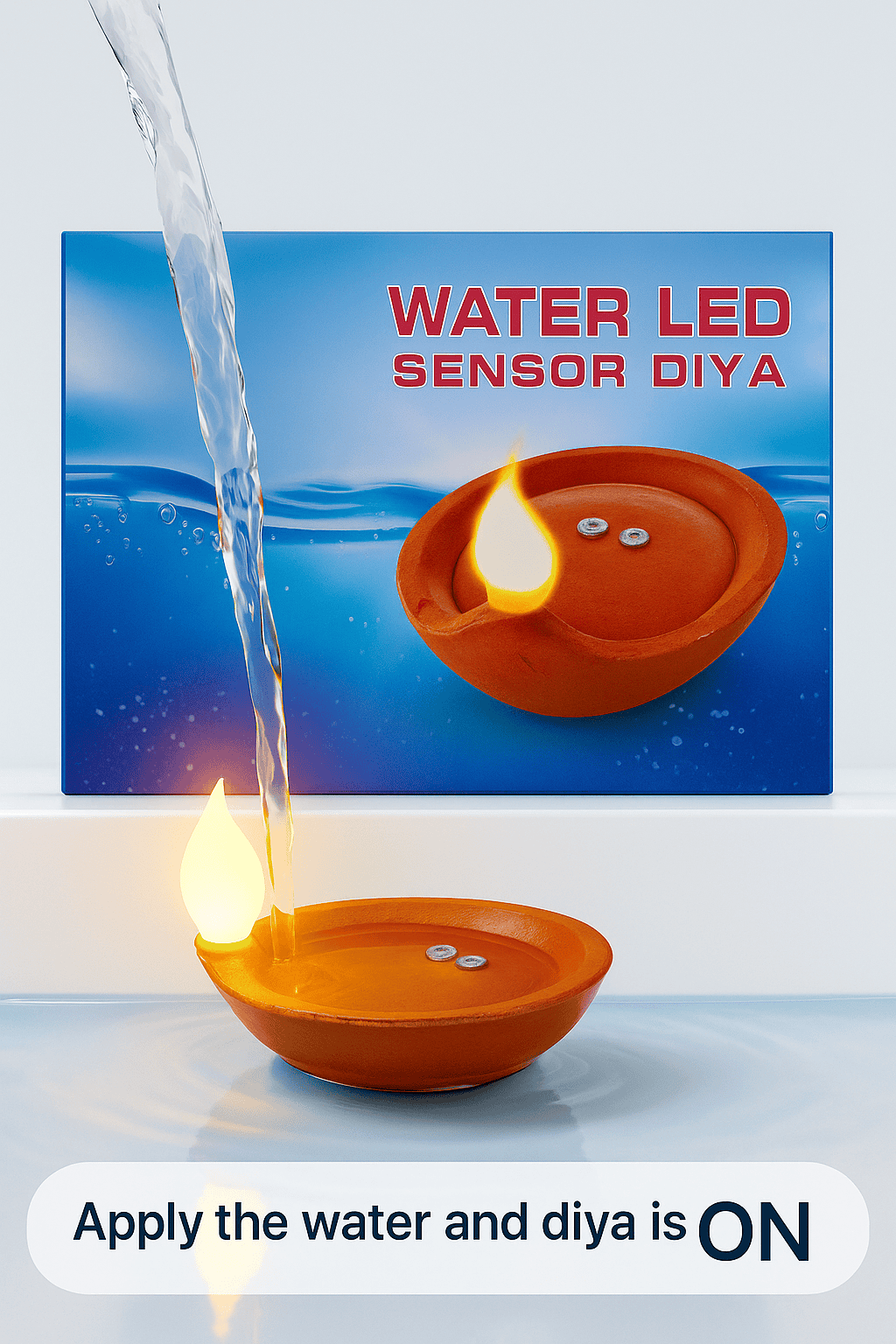 LED Floating Water Sensor Diyas – Waterproof Reusable Decorative Lights for Diwali, Pooja, Weddings, Parties, Home & Office Décor (Pack of 12)