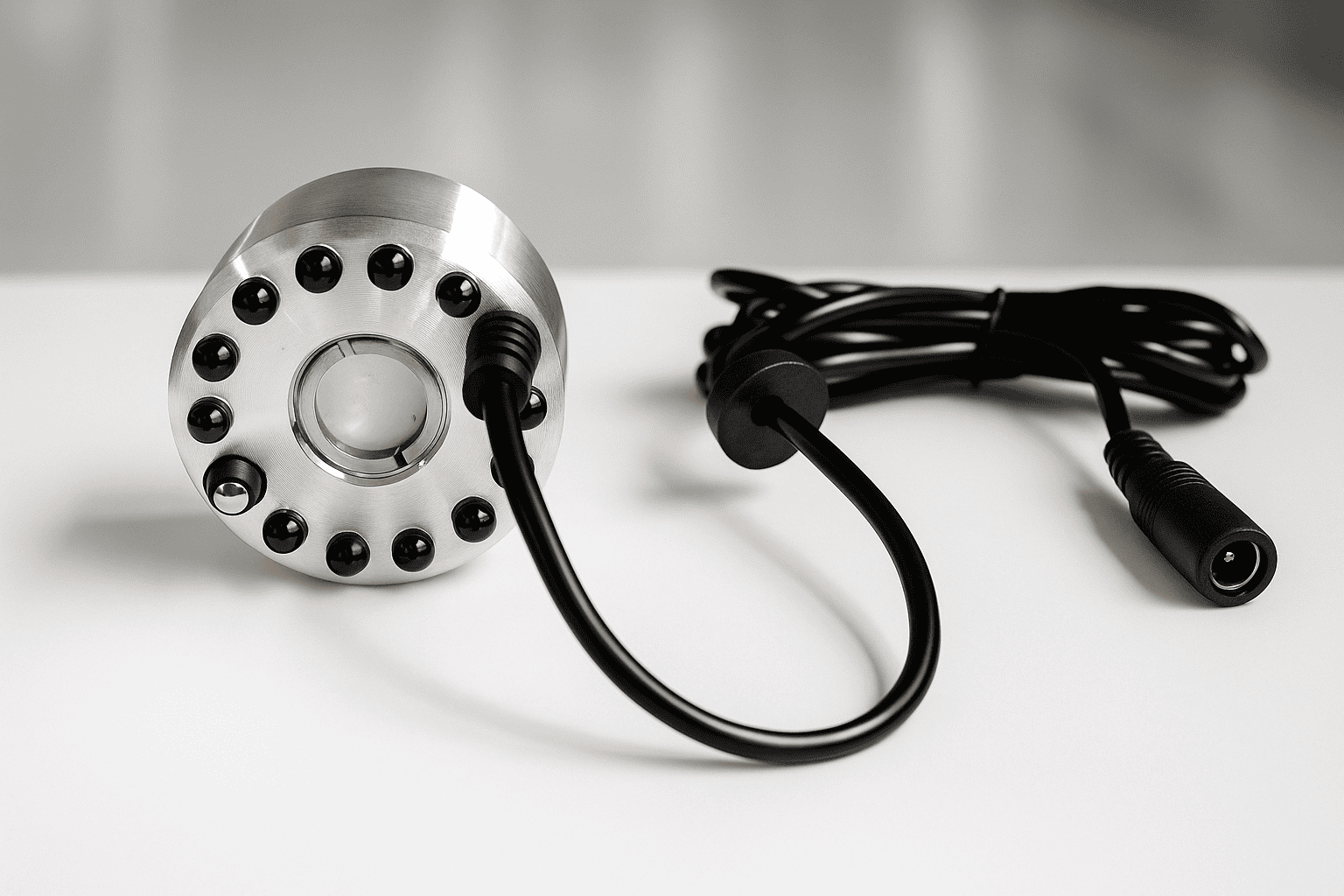 Fog Machine Atomizer with 12 LED Lights – 220V Ultrasonic Mist Maker Humidifier for Indoor Fountain, Home Decor & Garden Use (Fog Light Effect)