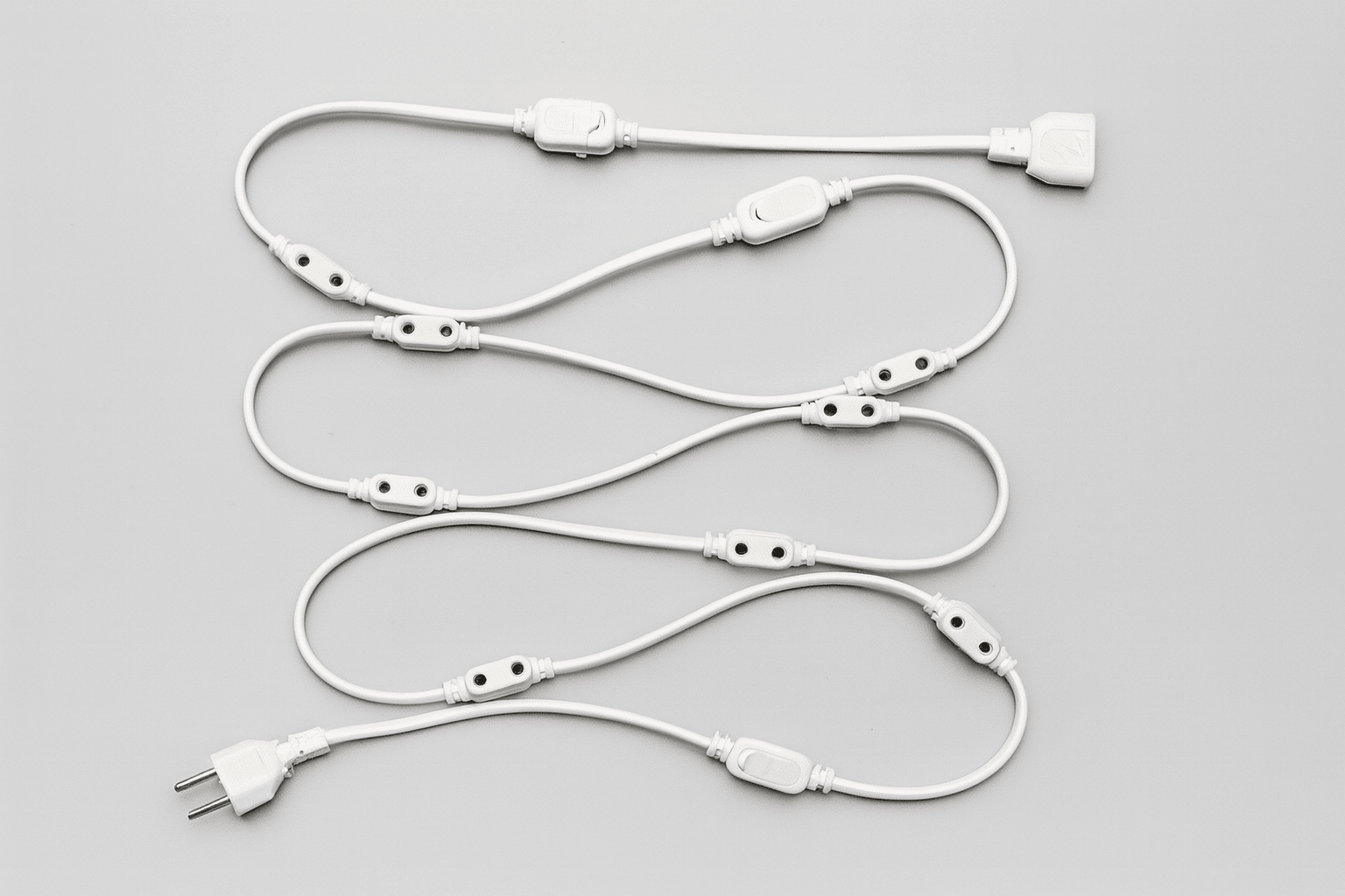 NewD$K Jointer Wire for LED/Rice Lights with Ladi Female Sockets – Ideal Connector for Festival Lights & Diwali Decorations White Cable with Blue Stripe (Tracer Line) Thumbnail 2